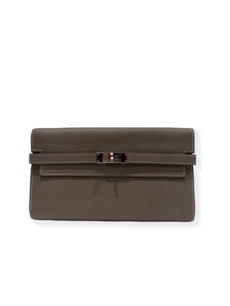 Hermès Taupe Kelly Leather Wallet