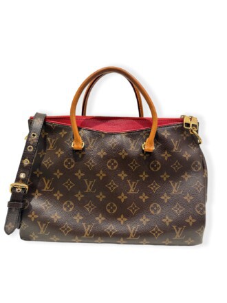 Louis Vuitton Brown Red Pallas Monogram Canvas Handbag