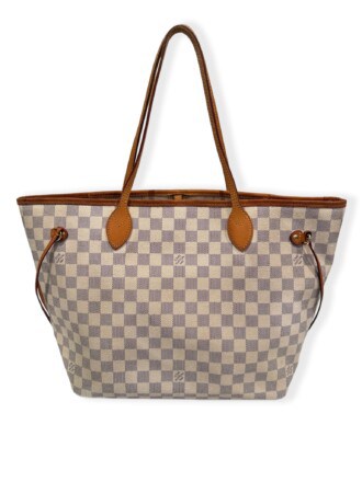 Louis Vuitton White Neverfull MM Canvas Tote Bag