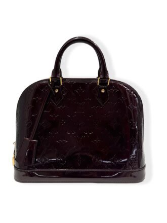 Louis Vuitton Burgundy Alma PM Patent Leather Handbag
