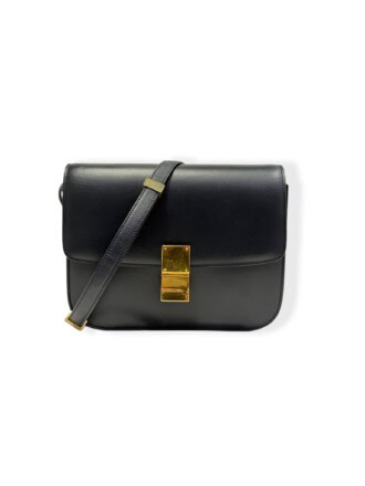 Celine Dark Navy Blue Classic Leather Handbag Medium Size