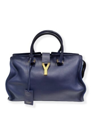 Saint Laurent Blue Chyc Leather Handbag Large Size