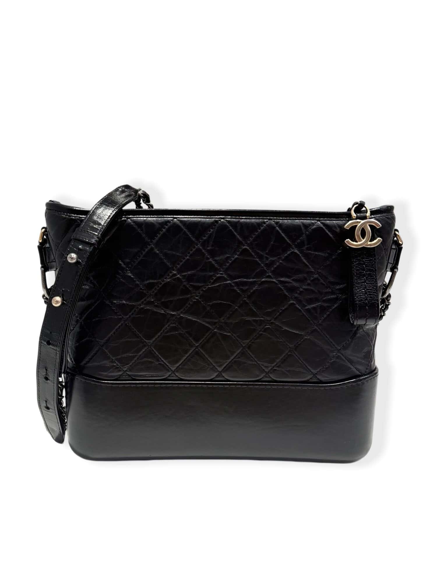 Chanel Black Gabrielle Leather Handbag Medium Size