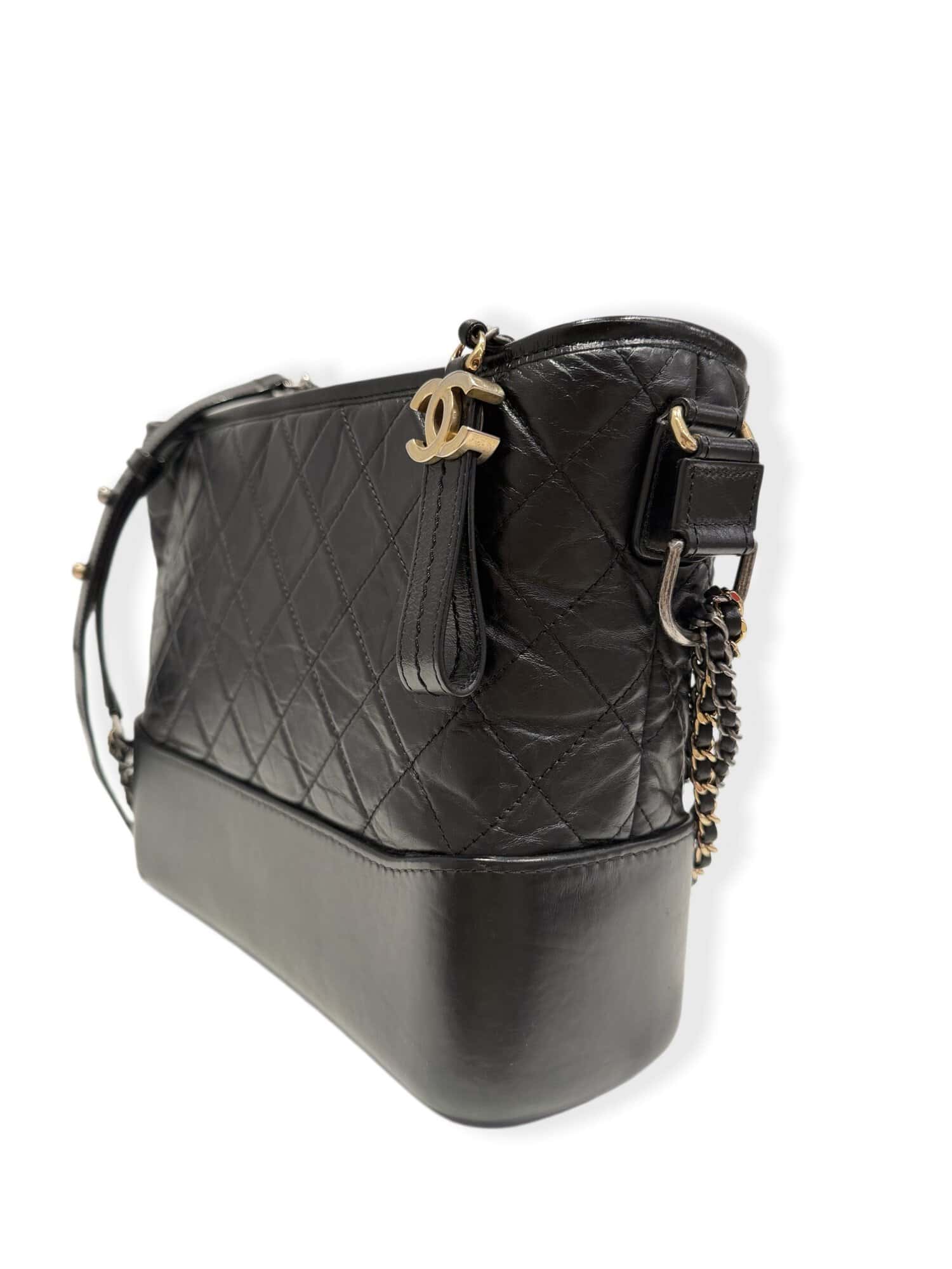 Chanel Black Gabrielle Leather Handbag Medium Size - Image 2
