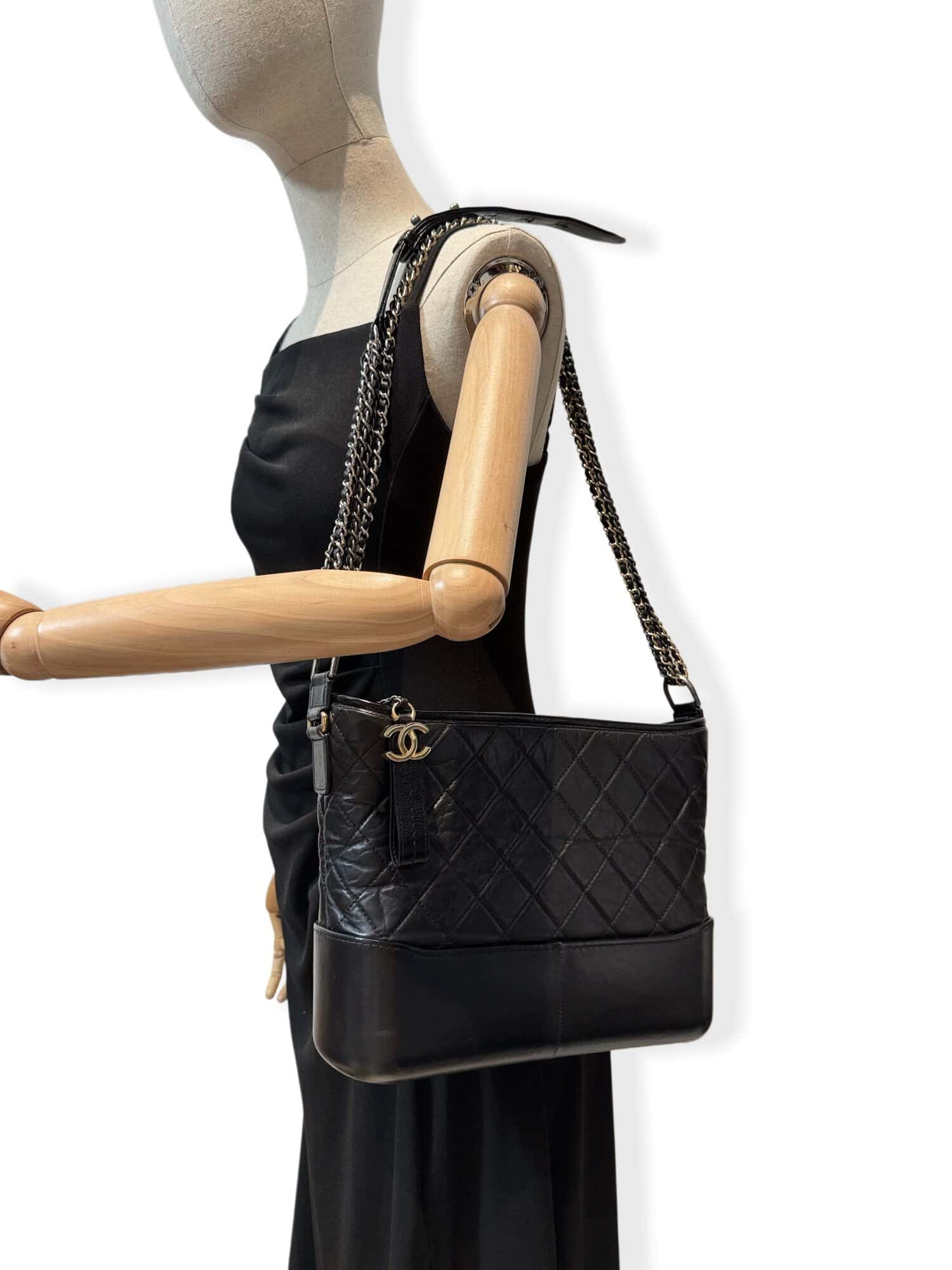 Chanel Black Gabrielle Leather Handbag Medium Size - Image 11
