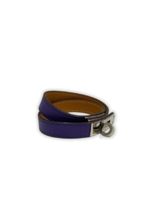 Hermès Purple Kelly Double Tour Leather Bracelet