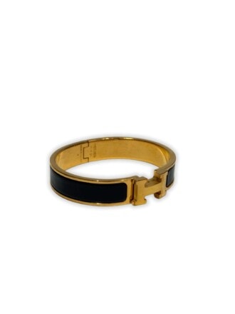 Hermès Black Clic H Enamel Bracelet