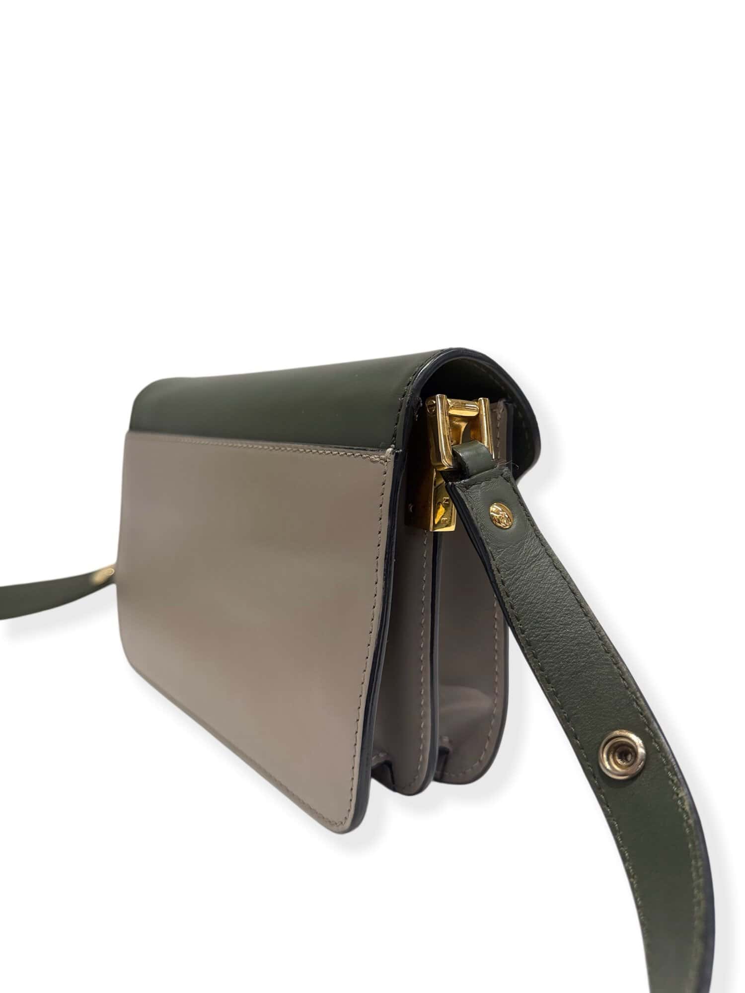 Marni Green Beige Trunk Leather Handbag - Image 4