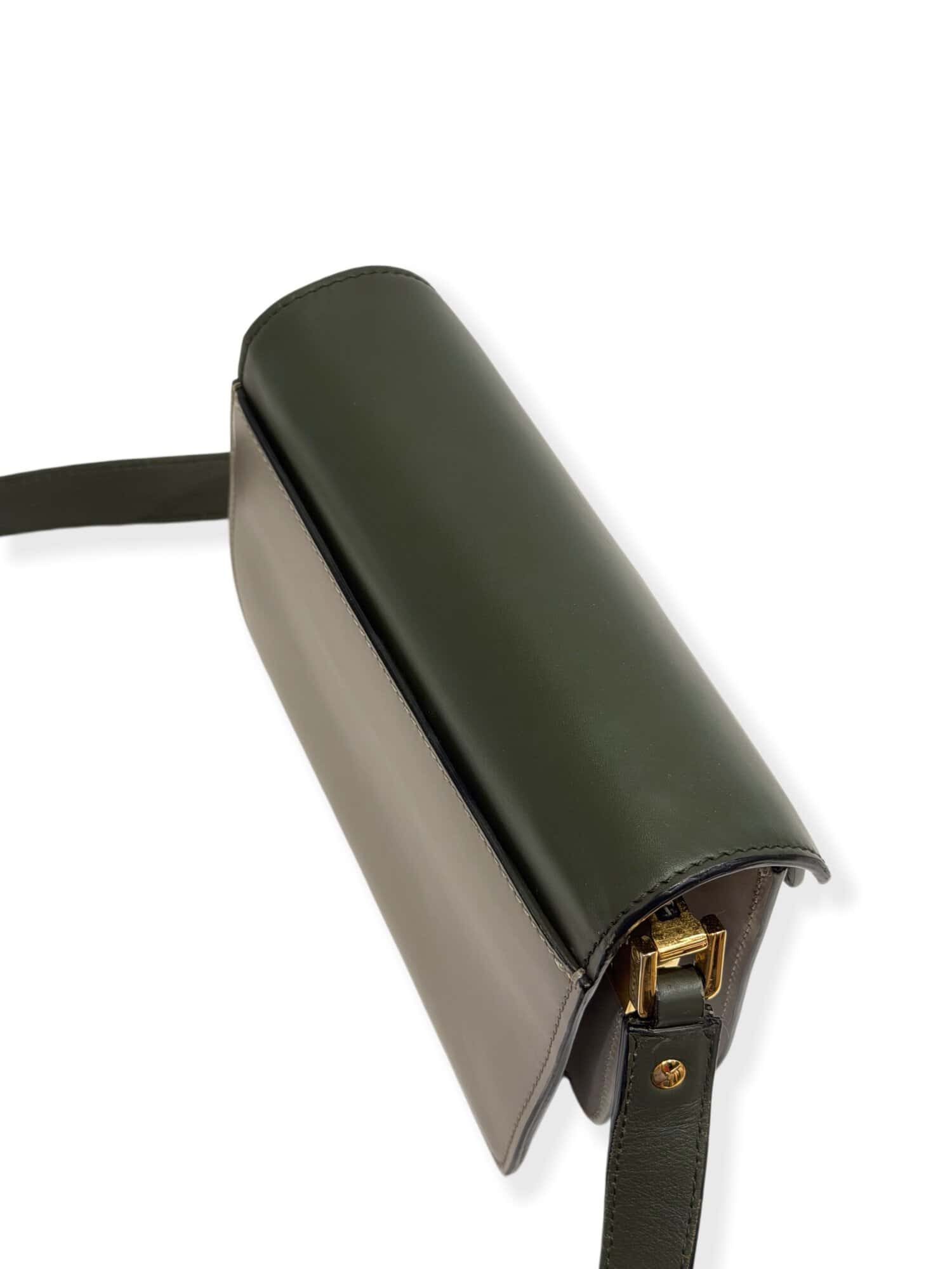 Marni Green Beige Trunk Leather Handbag - Image 5