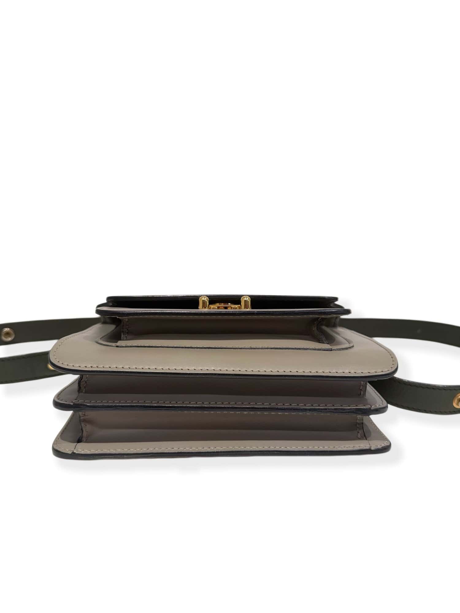 Marni Green Beige Trunk Leather Handbag - Image 6