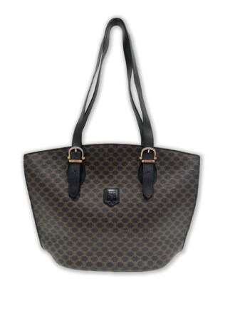 Celine Black Vintage Canvas Shoulder Bag