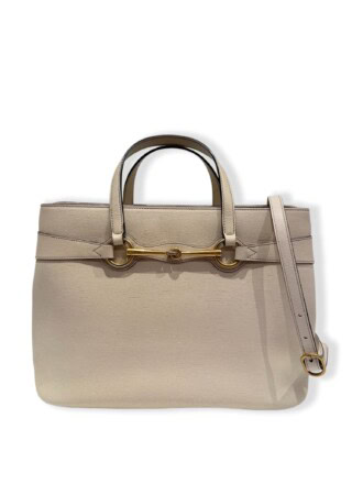 Gucci White Bright Bit Leather Handbag