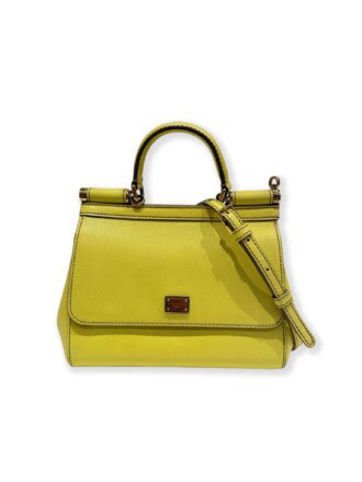 Dolce & Gabbana Yellow Sicily Leather Handbag