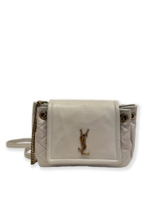 Saint Laurent Off White Nolita Mini Leather Handbag