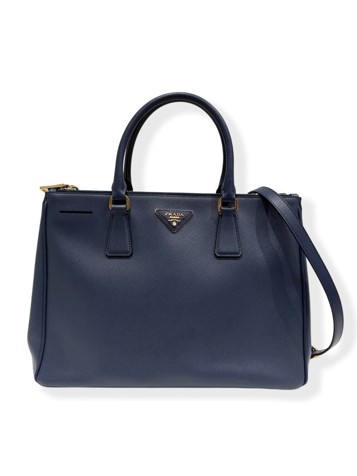 Prada Blue Galleria Saffiano Leahter Handbag