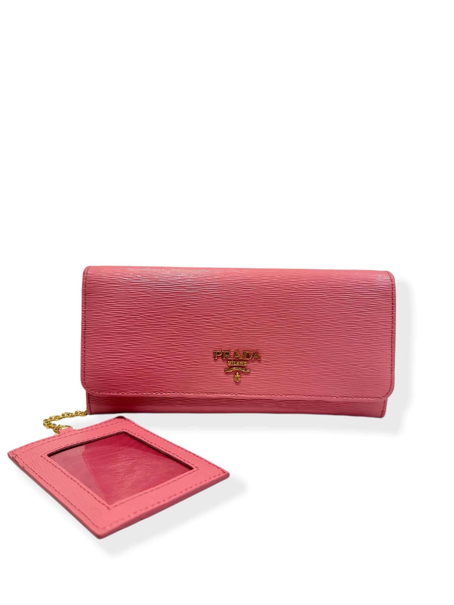 Prada Pink Saffiano Leather Wallert