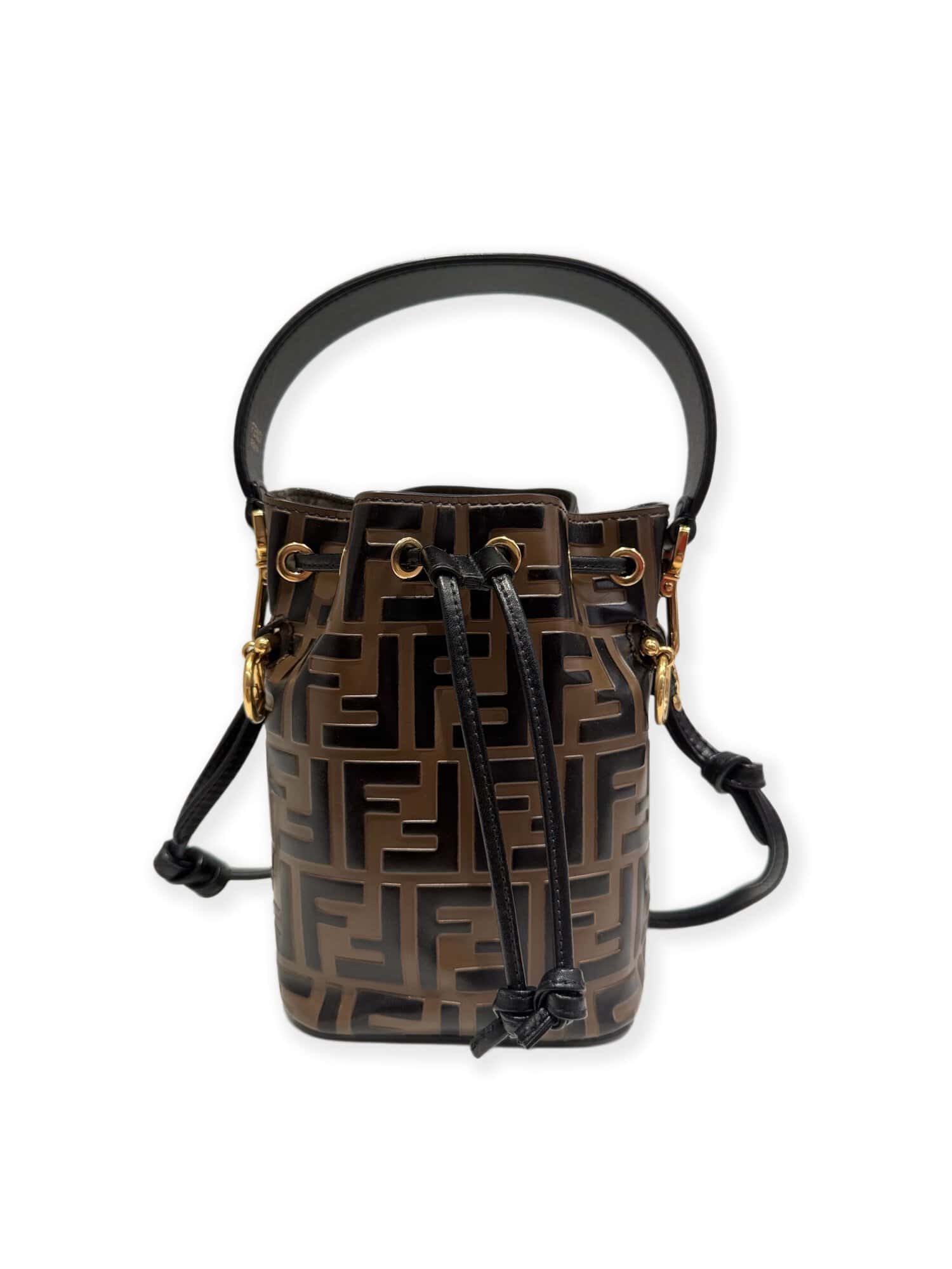 Fendi Brown Mon Trésor Leather Mini Bucket Bag