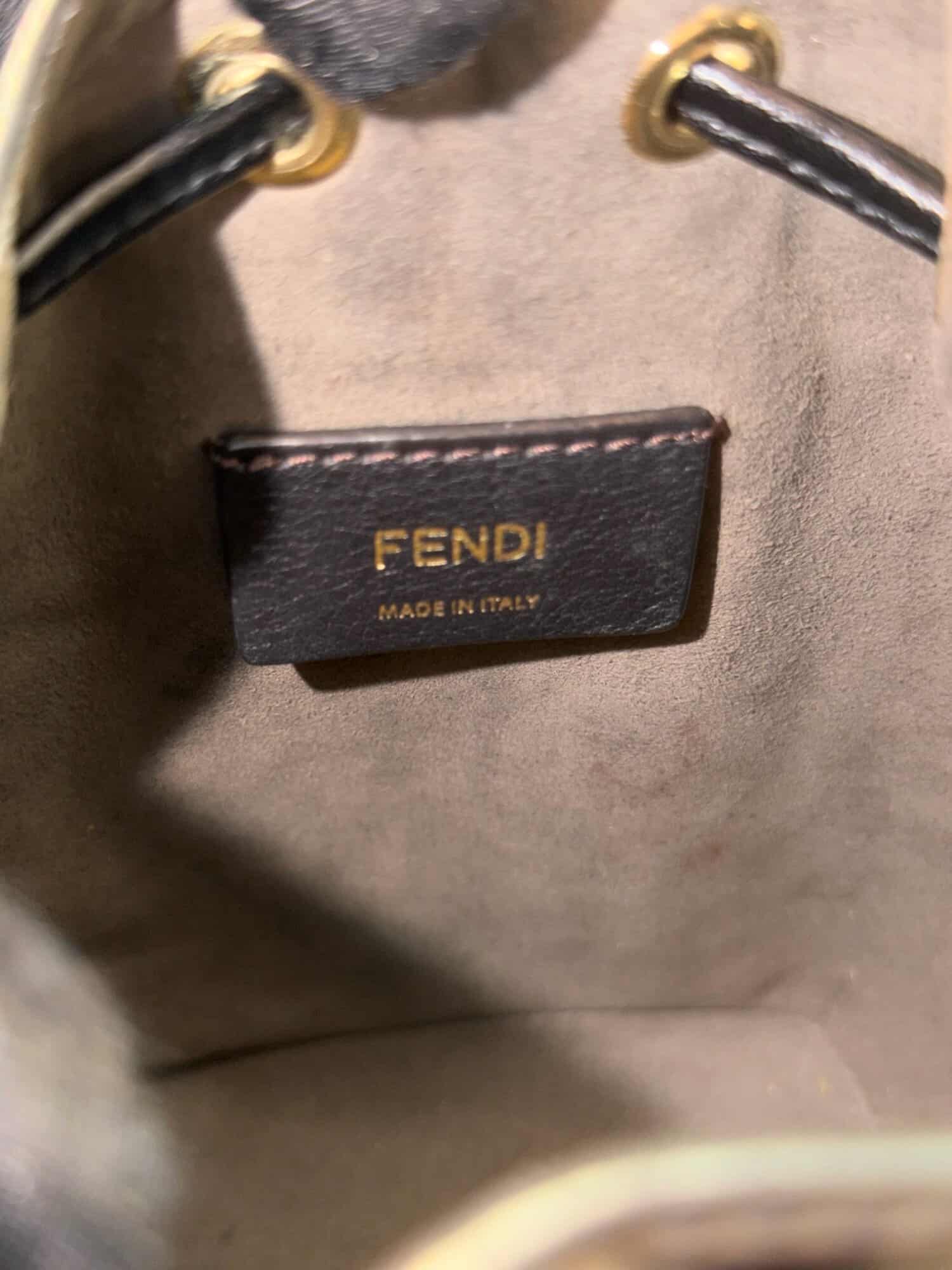 Fendi Brown Mon Trésor Leather Mini Bucket Bag - Image 15