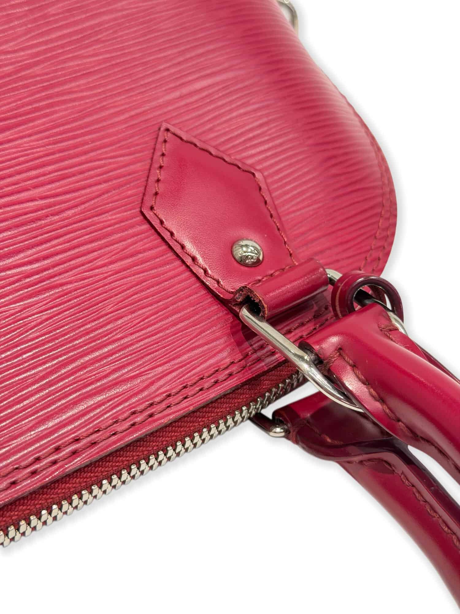 Louis Vuitton Burgundy Alma BB Epi Leather Handbag - Image 8