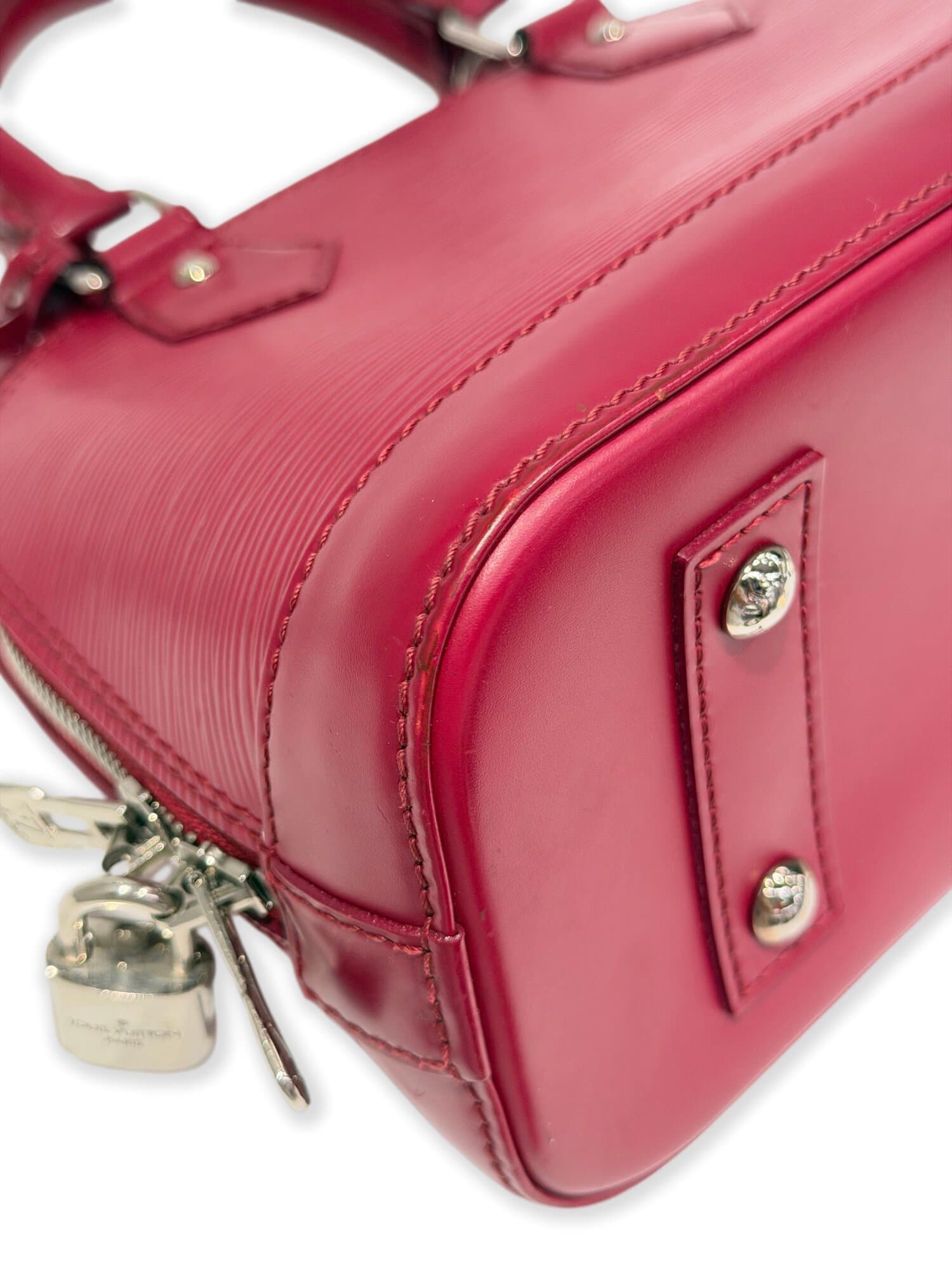 Louis Vuitton Burgundy Alma BB Epi Leather Handbag - Image 10