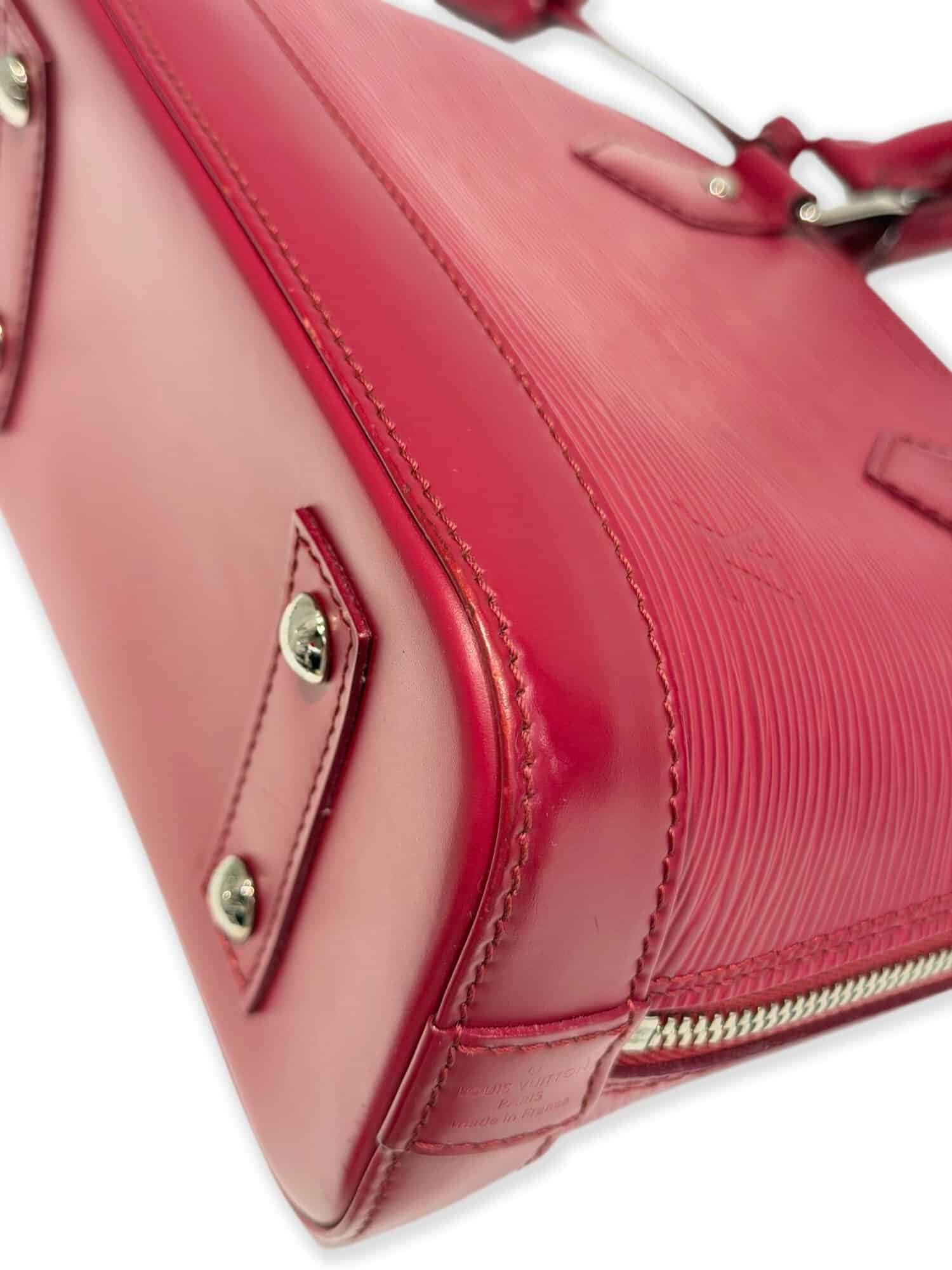 Louis Vuitton Burgundy Alma BB Epi Leather Handbag - Image 11