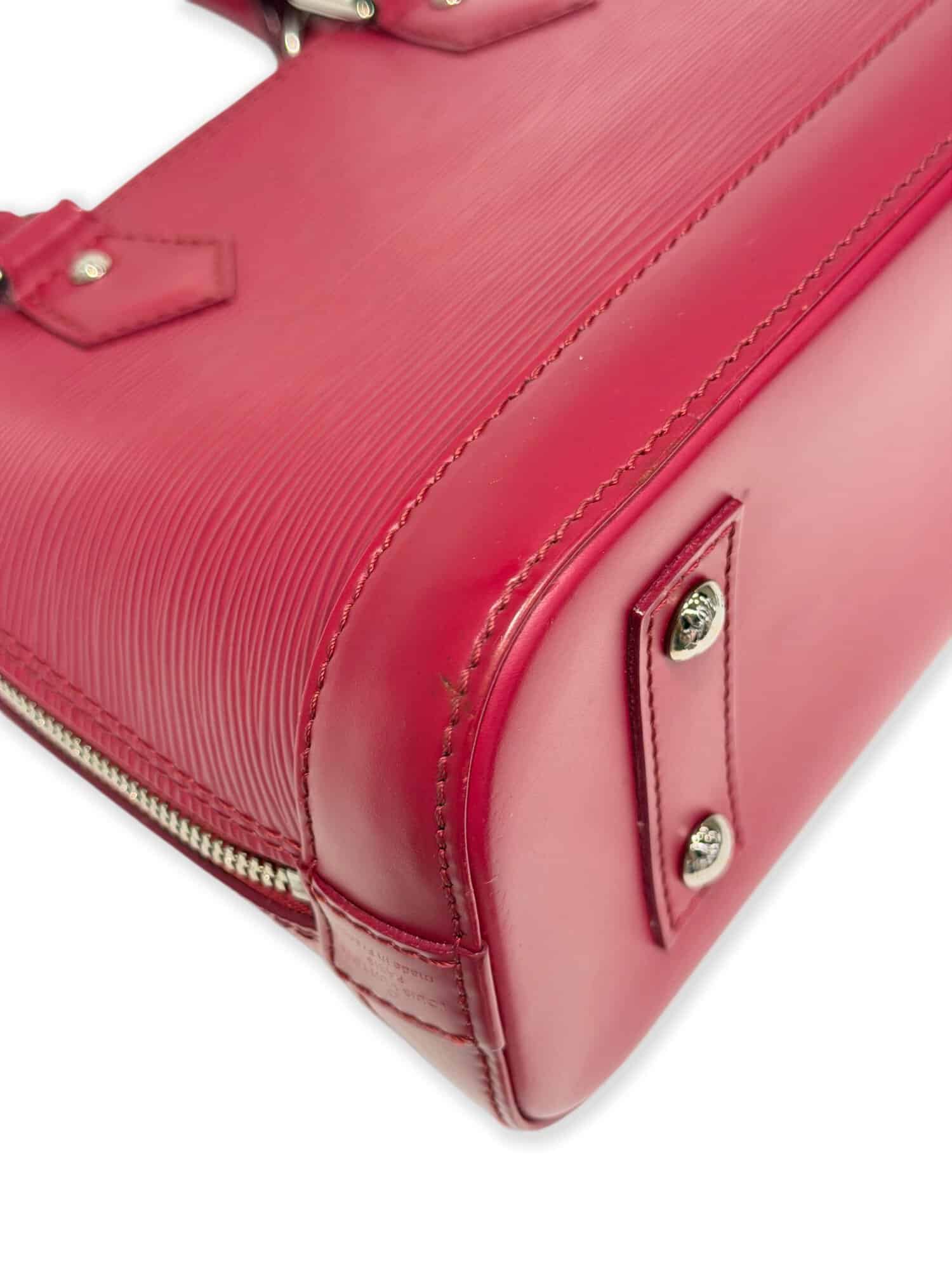 Louis Vuitton Burgundy Alma BB Epi Leather Handbag - Image 12