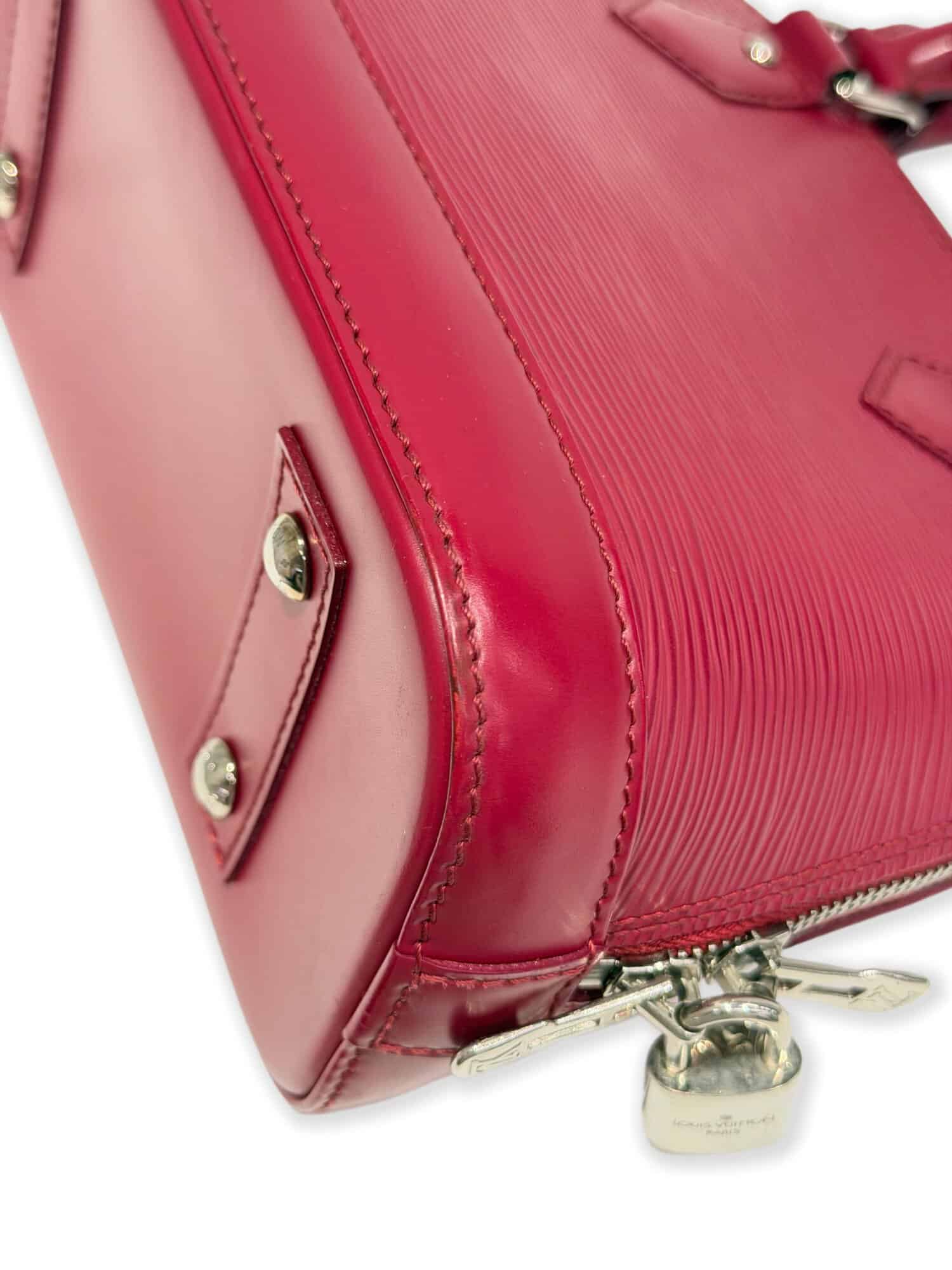 Louis Vuitton Burgundy Alma BB Epi Leather Handbag - Image 13