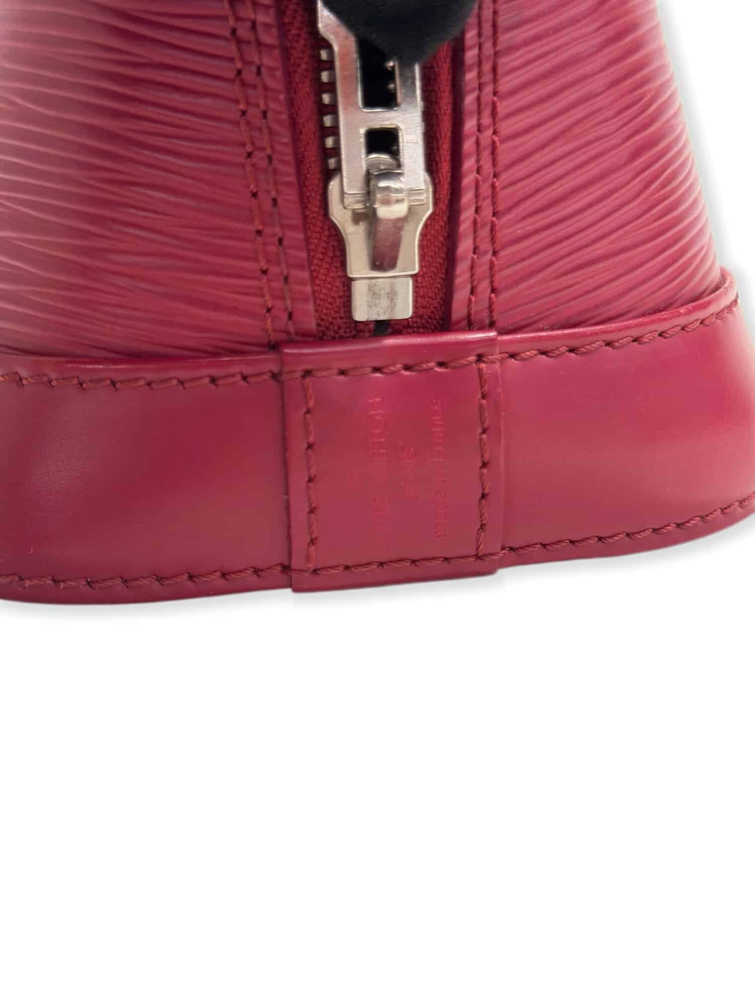 Louis Vuitton Burgundy Alma BB Epi Leather Handbag - Image 14
