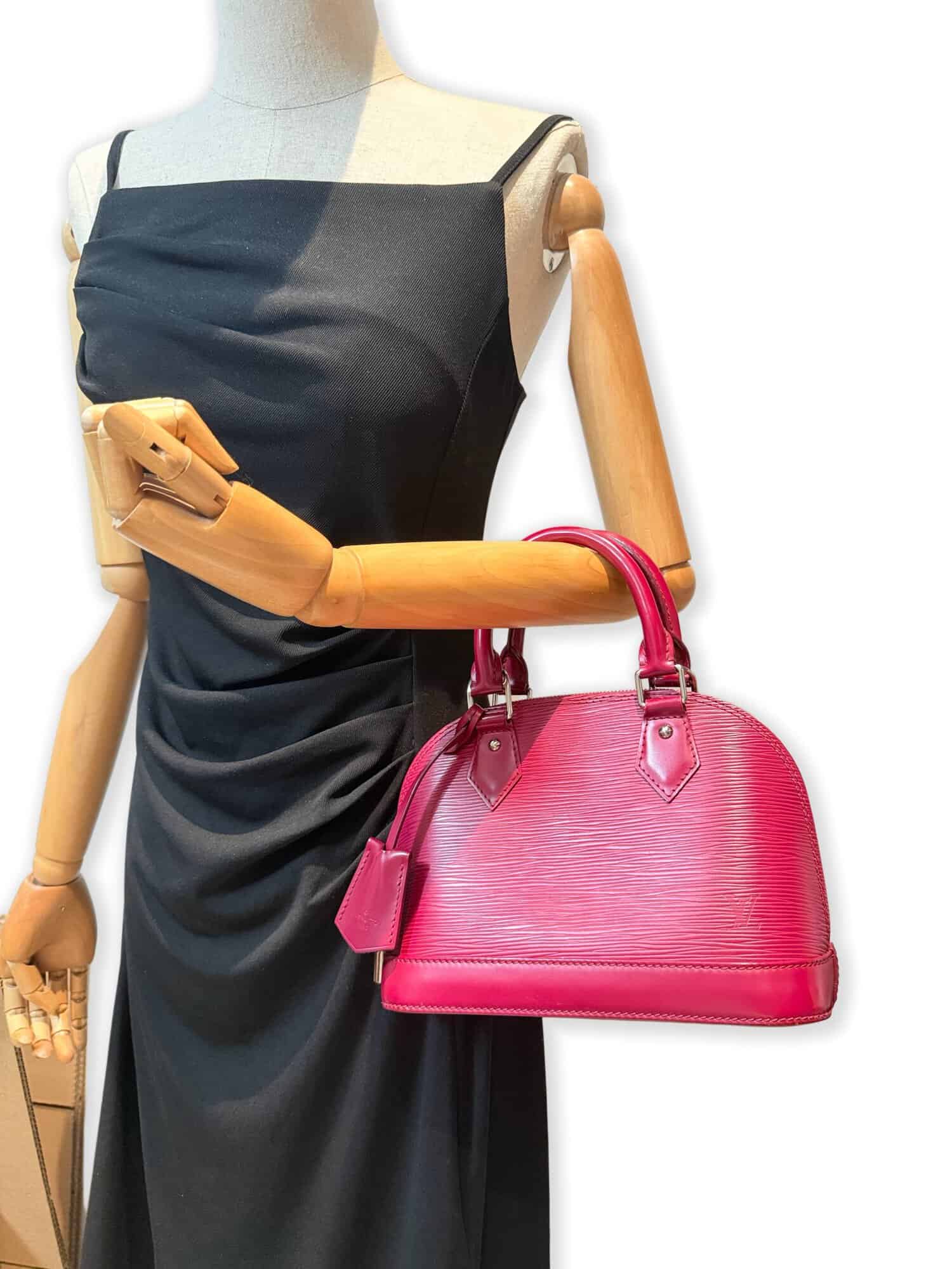 Louis Vuitton Burgundy Alma BB Epi Leather Handbag - Image 2