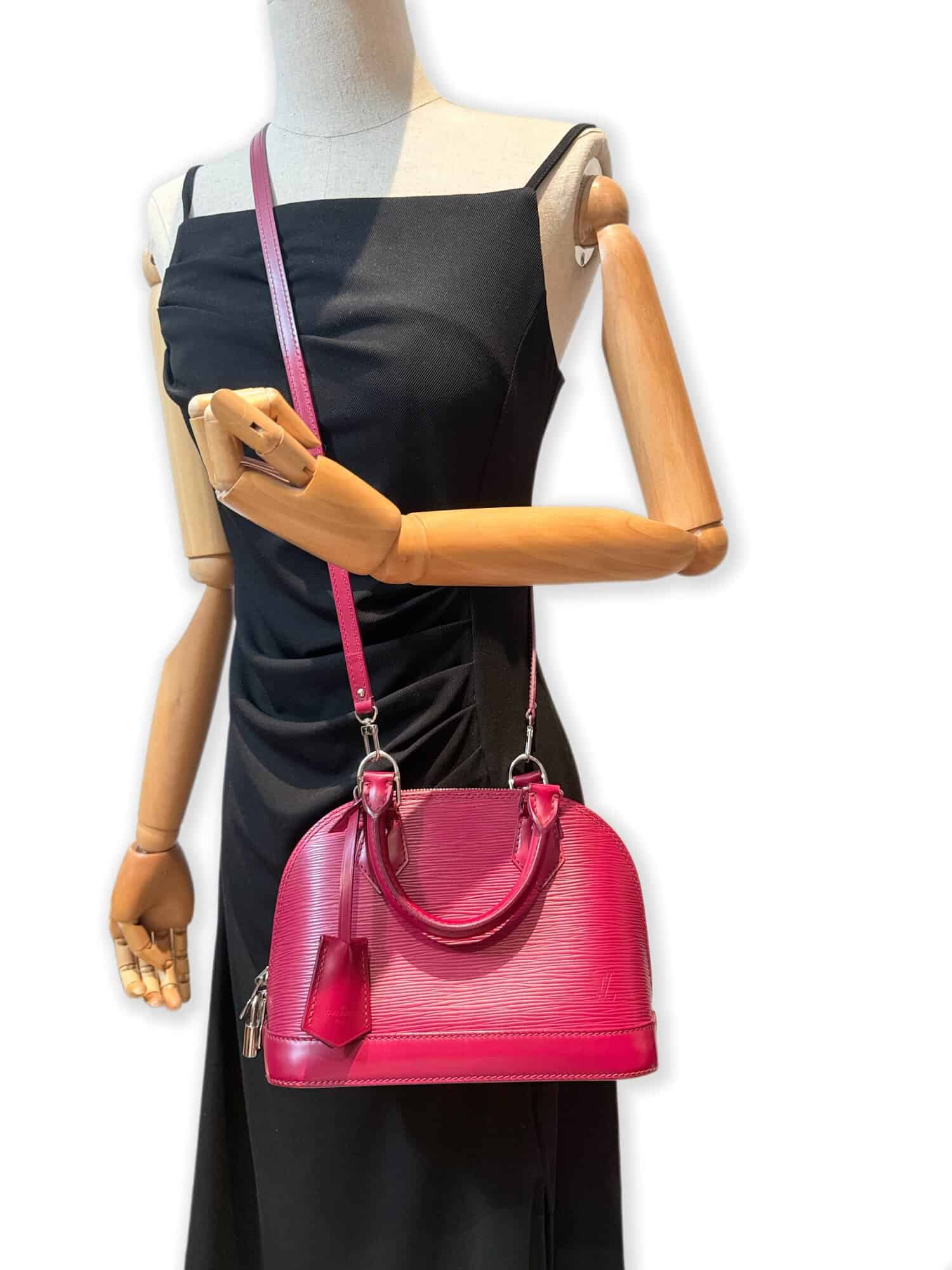 Louis Vuitton Burgundy Alma BB Epi Leather Handbag - Image 16