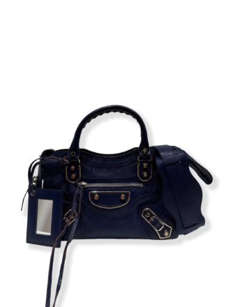 Balenciaga Blue City Leather Crossbody Bag