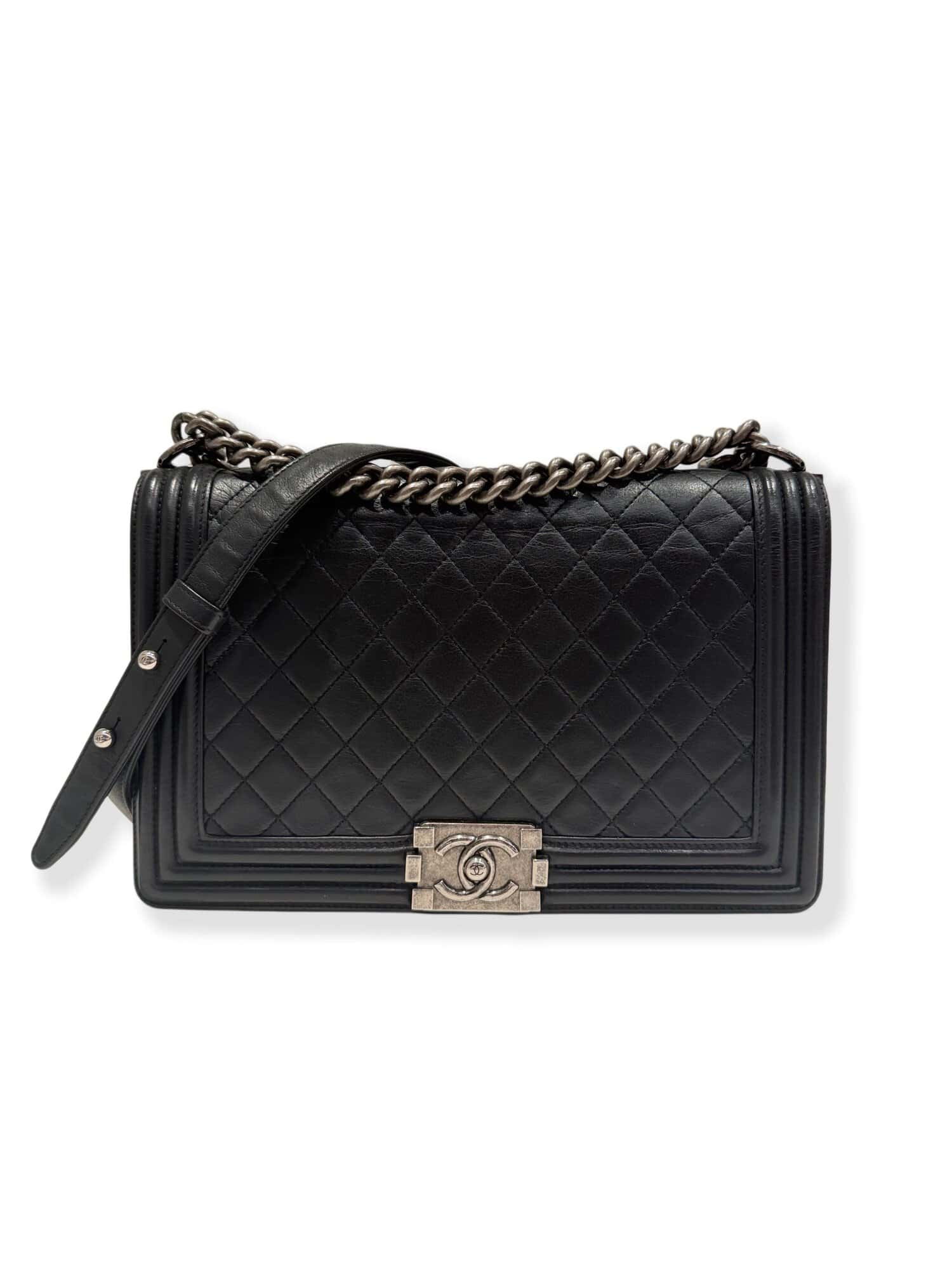 Chanel Black Le Boy Leather Handbag
