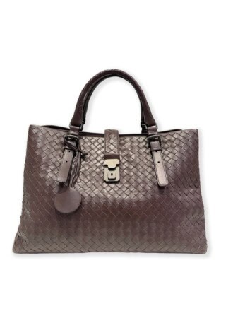 Bottega Veneta Brown Roma Leather Handbag Large Size
