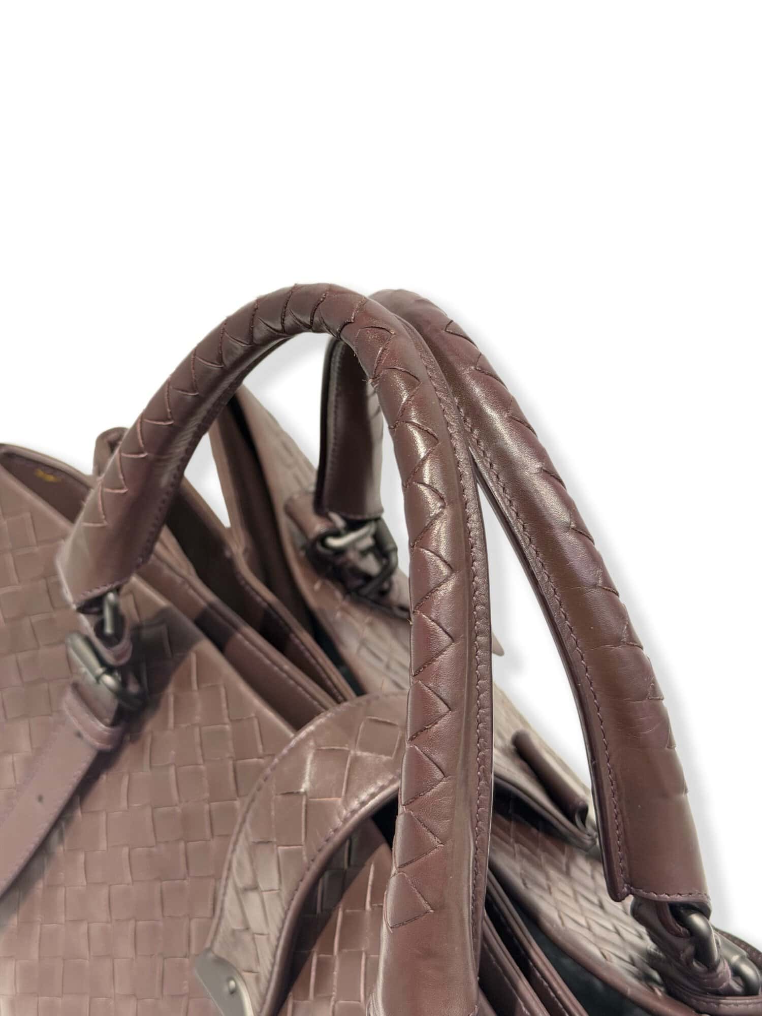 Bottega Veneta Brown Roma Leather Handbag Large Size - Image 5