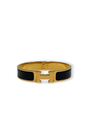 Hermès Black Clic H Enamel Bracelet