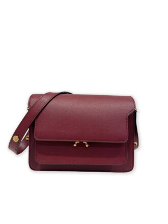 Marni Burgundy Trunk Leather Handbag
