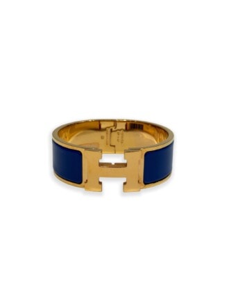 Hermès Blue Gold Clic Clac H Enamel Bracelet