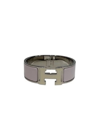 Hermès Light Pink Silver Clic Clac H Enamel Bracelet
