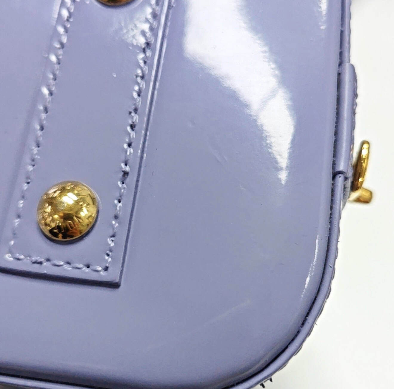 Louis Vuitton Purple Alma BB Leather Handbag - Image 11