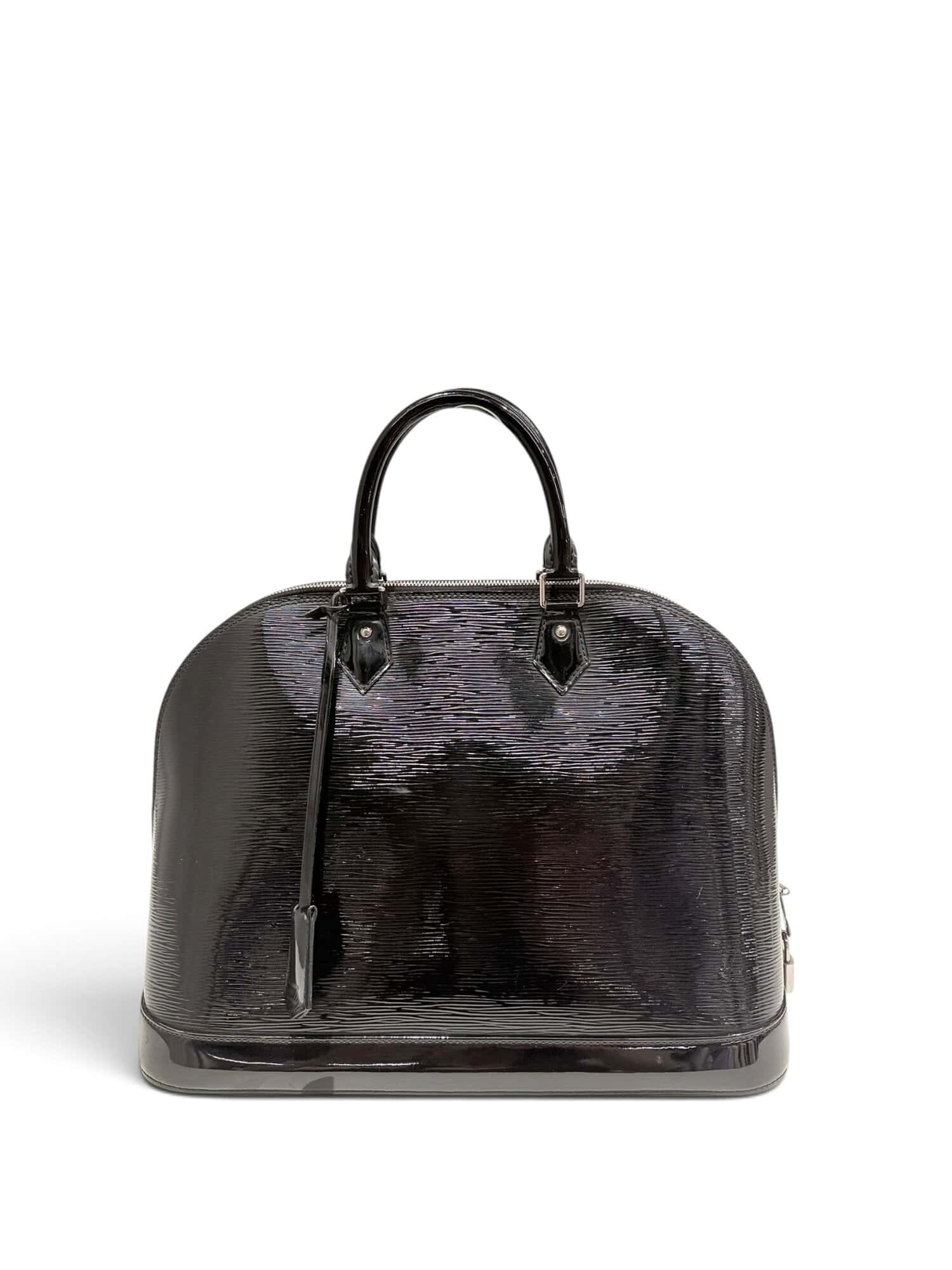 Louis Vuitton Black Alma GM Epi Patent Leather Handbag