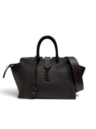 Saint Laurent Dark Grey Monogram Cabas leather handbag