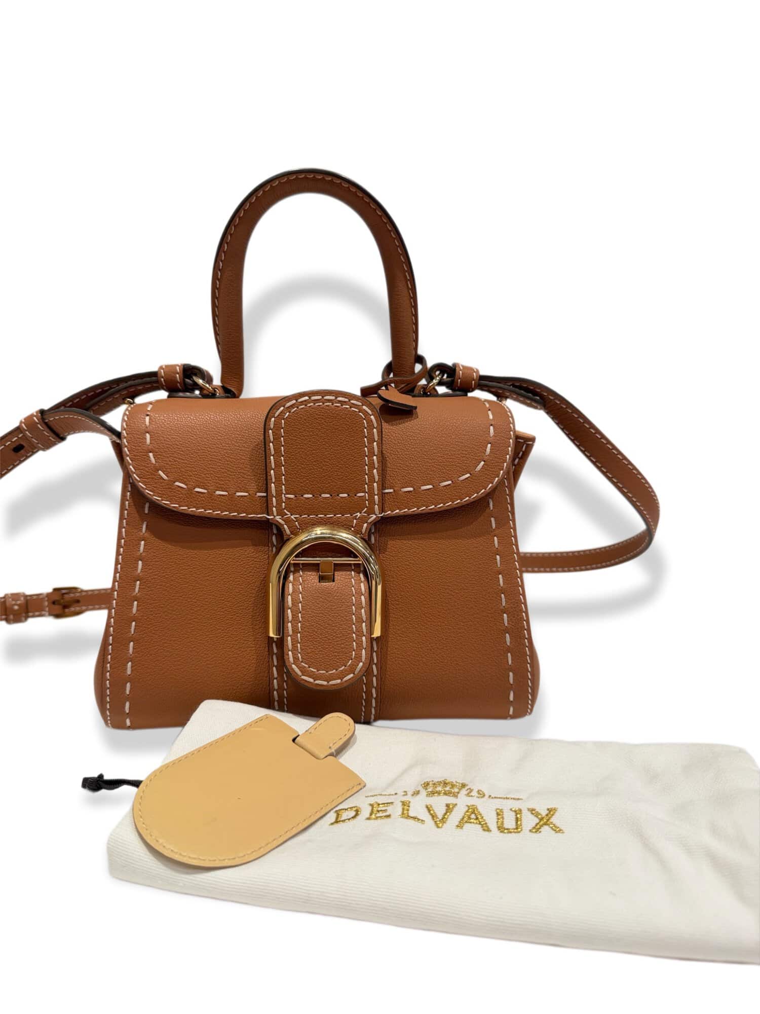 Delvaux Brown Brillant Mini Leather Handbag - Image 14