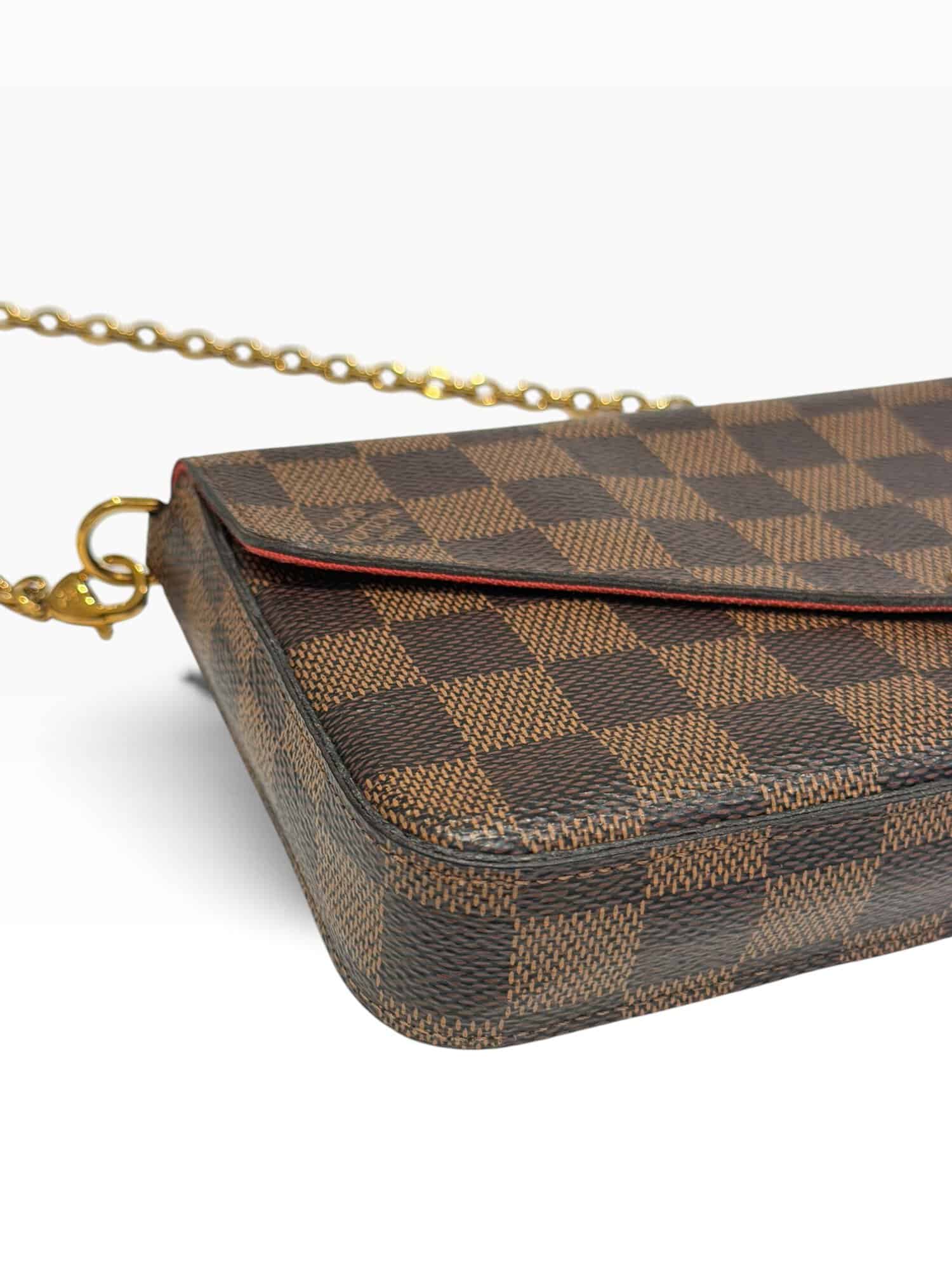 Louis Vuitton Brown Felicie Damier Canvas Bag - Image 8