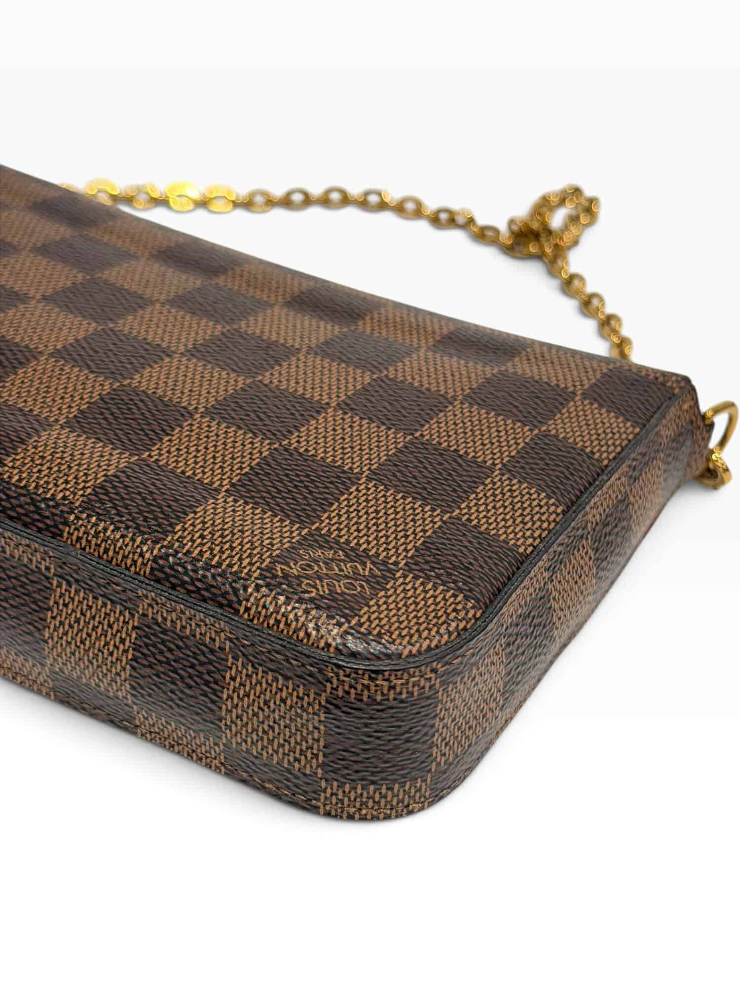 Louis Vuitton Brown Felicie Damier Canvas Bag - Image 11
