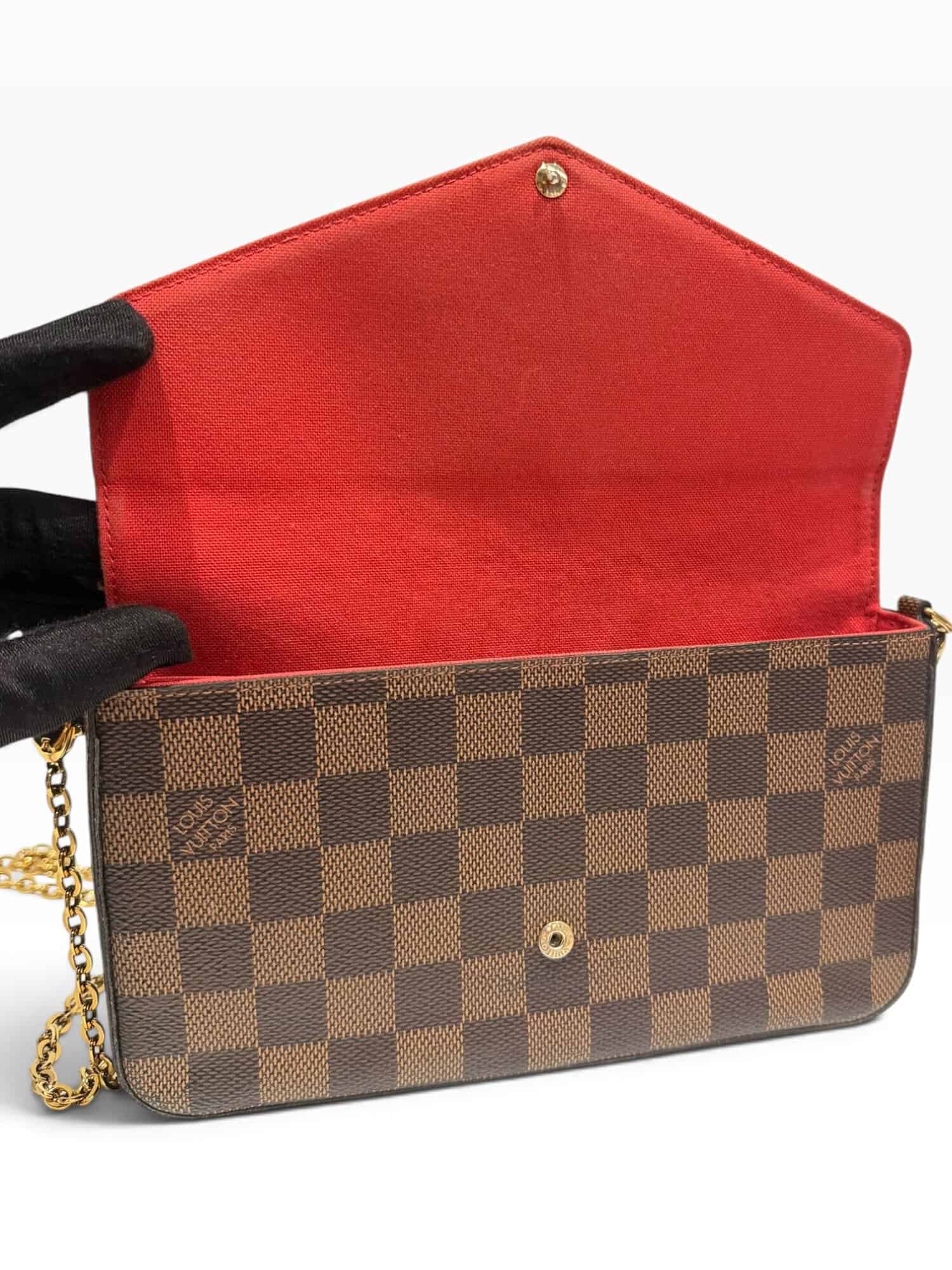 Louis Vuitton Brown Felicie Damier Canvas Bag - Image 12