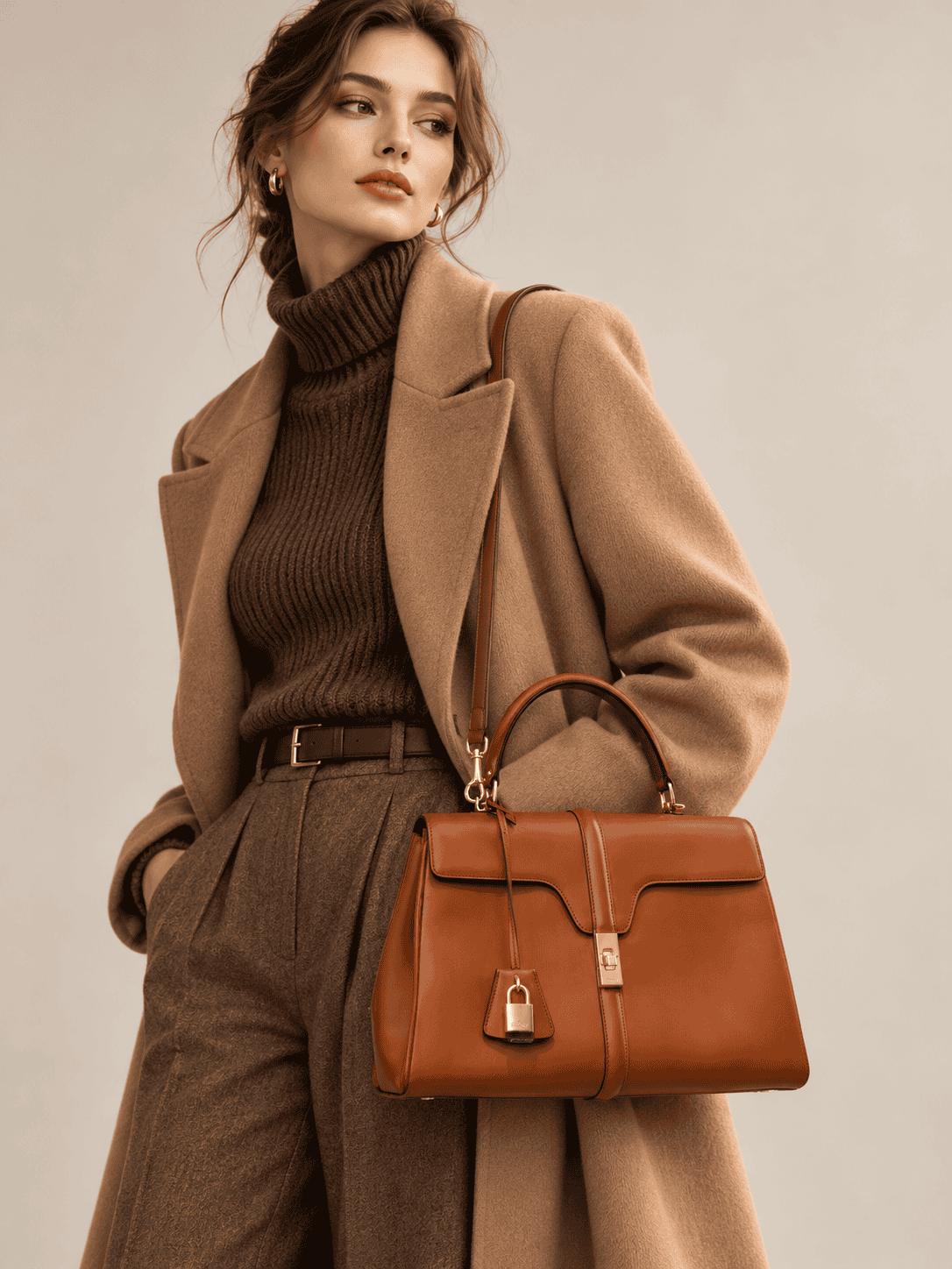Celine Brown 16 Leather Handbag - Image 2