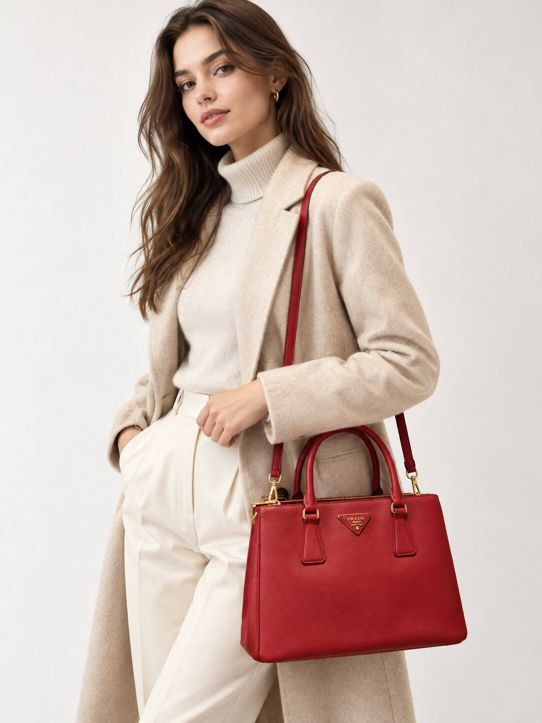 Prada Red Galleria Saffiano Leather Handbag - Image 2