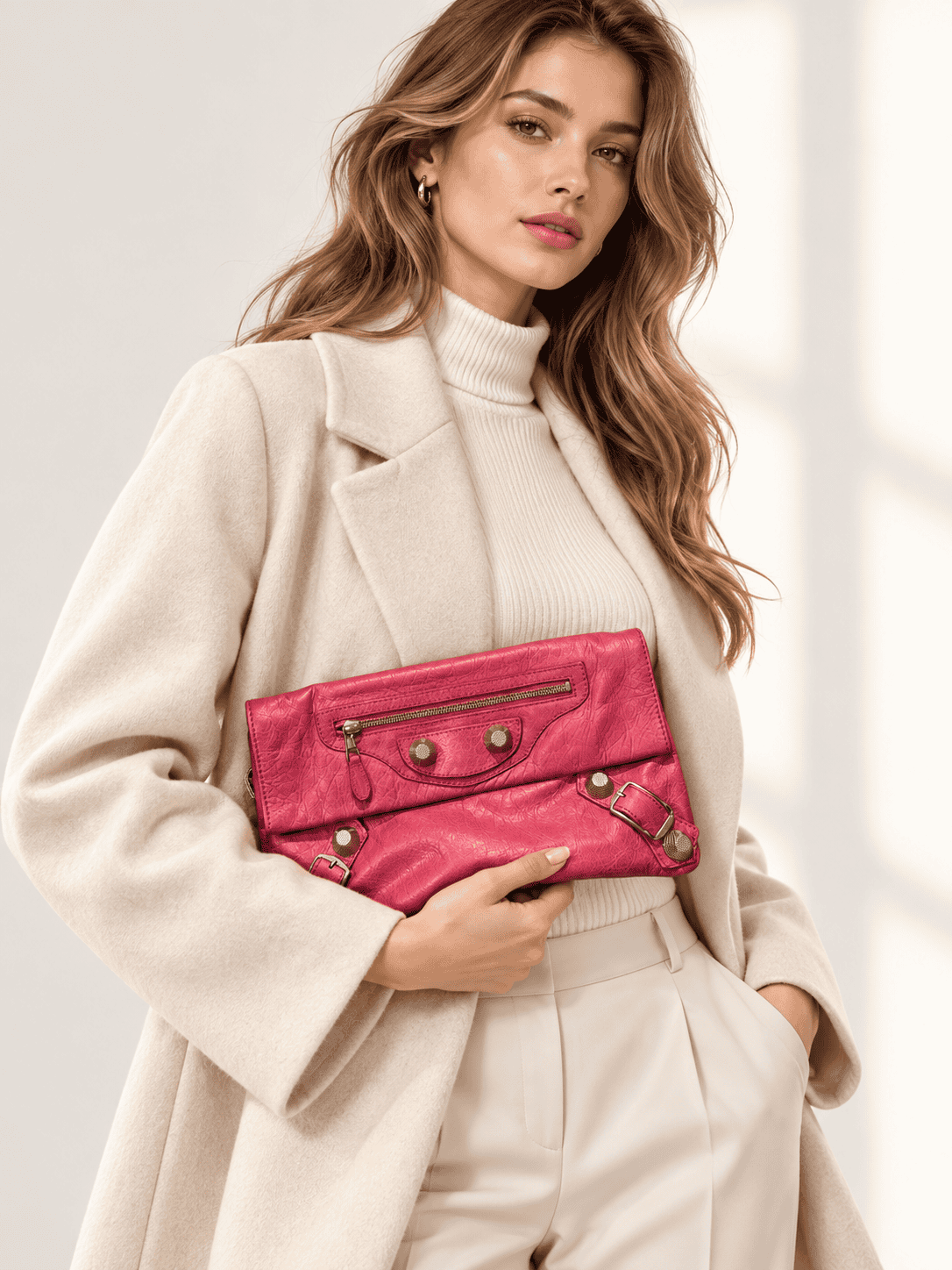 Balenciaga Pink City Leather Clutch - Image 2