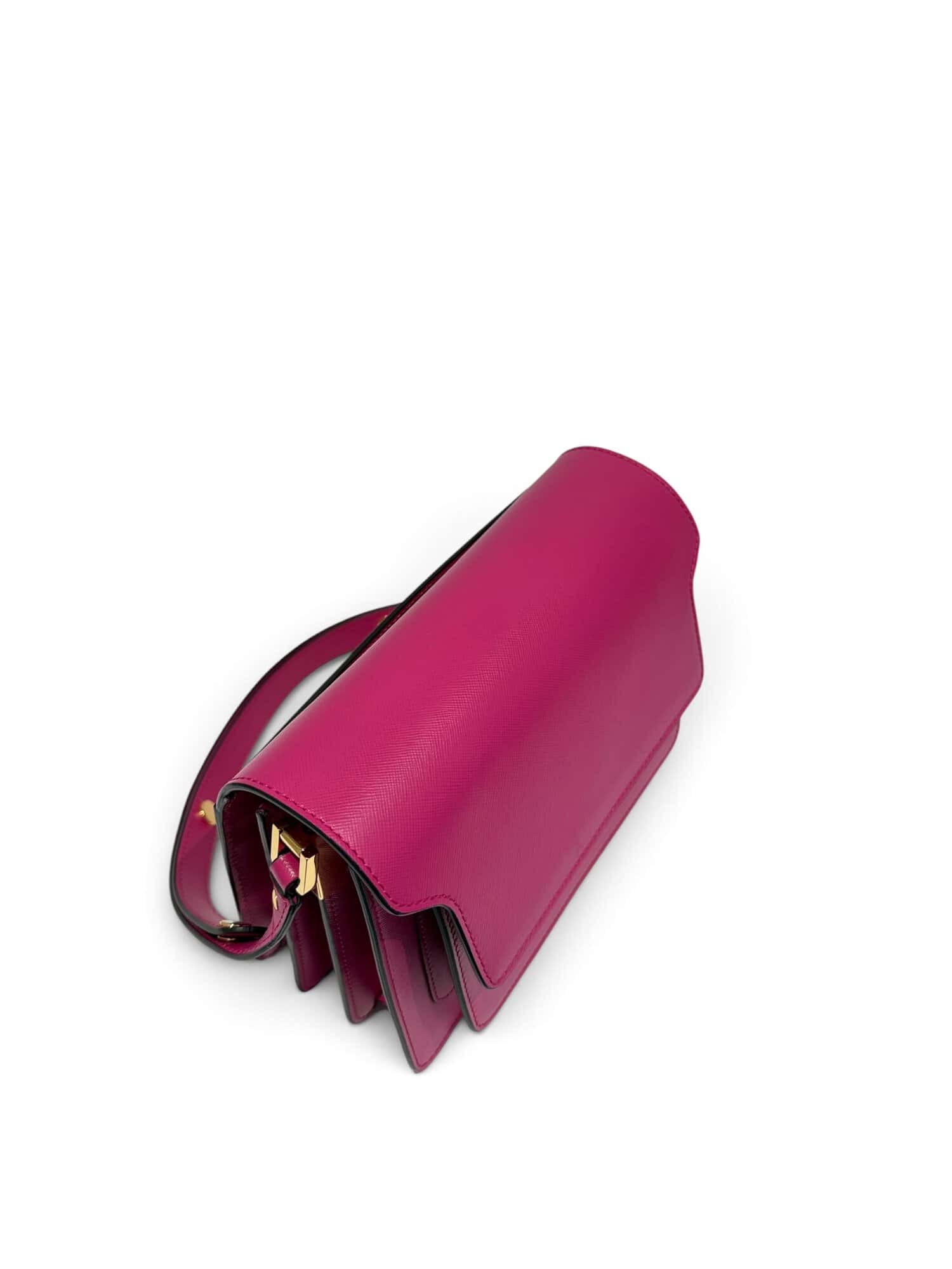 Marni Pink Trunk Leather Shoulder Bag Medium Size - Image 6