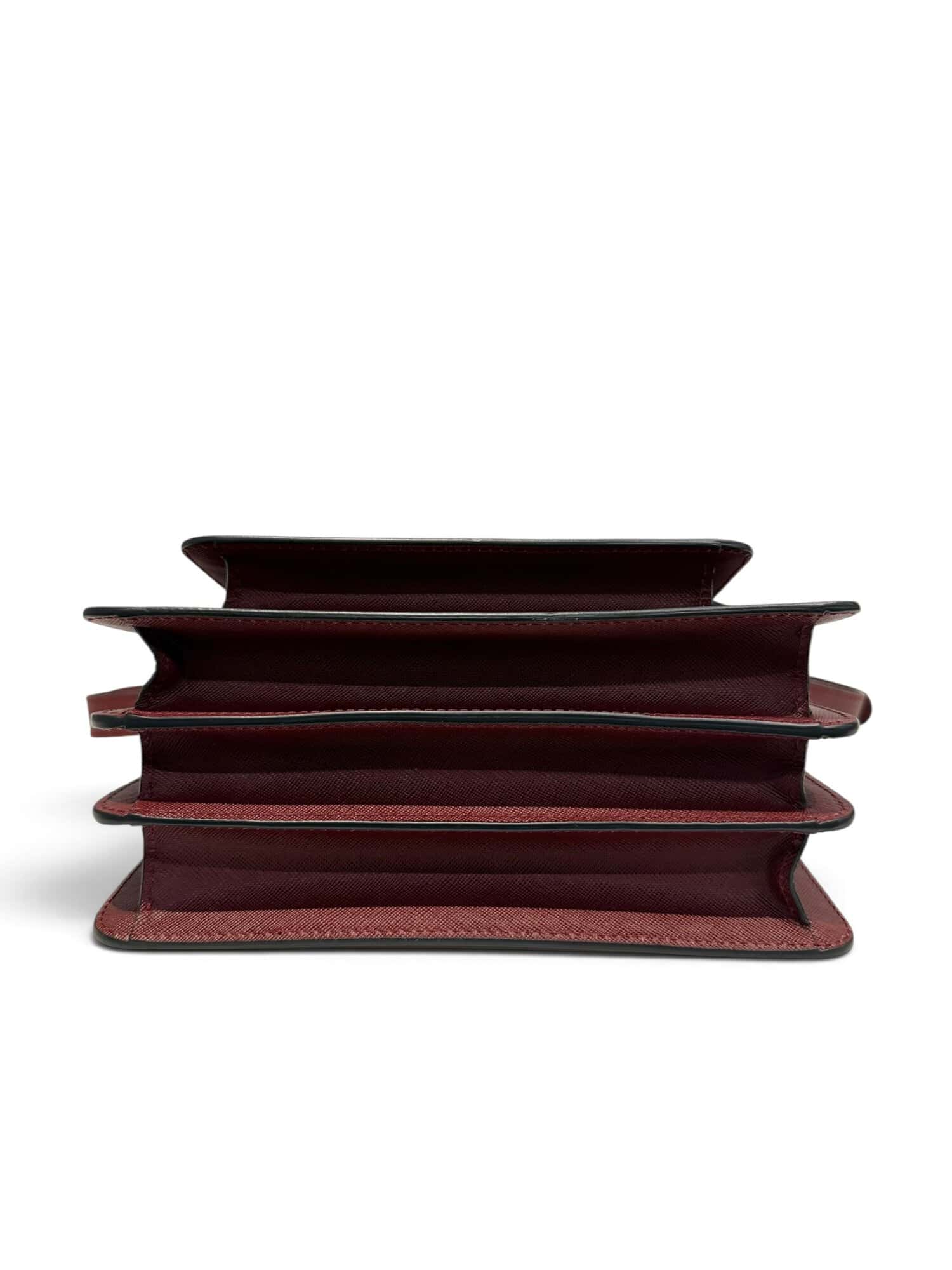 Marni Burgundy Trunk Leather Shoulder Bag Medium Size - Image 8